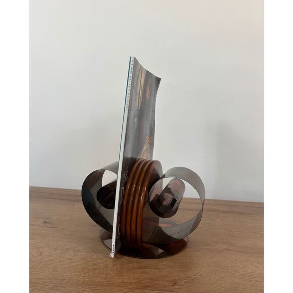 Vintage Art Deco Fred Farr Style Wood Brass Book Holder 1930s - Picture 2 of 7